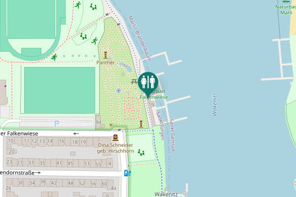 Map showing location of Wakenitzufer 1b Toilet