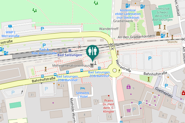 Map showing location of Bahnhofstraße 6 Toilet