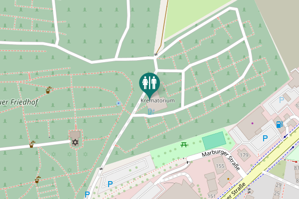 Map showing location of Marburger Straße 155 Toilet