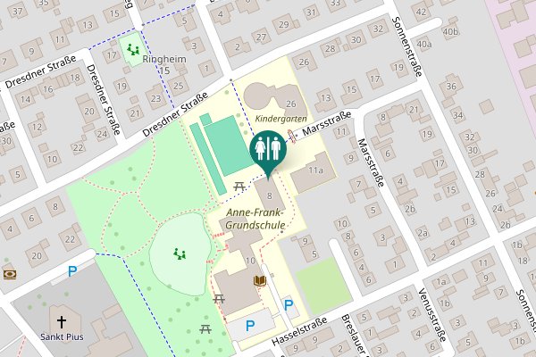Map showing location of Hasselstraße 8 Toilet