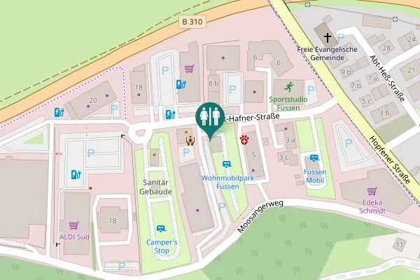 Map showing location of Abt-Hafner-Straße 7a Toilet