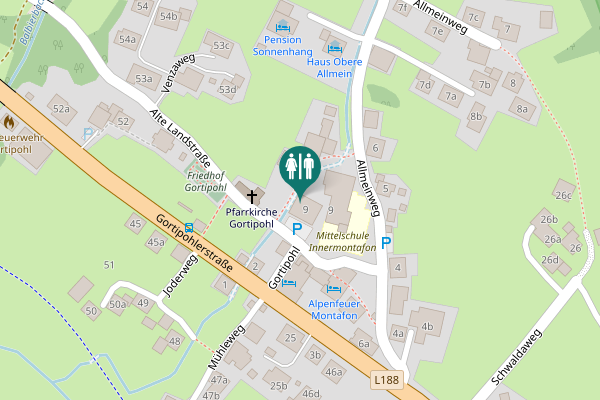 Map showing location of Toilette am Spielplatz