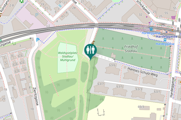 Map showing location of Hannes-Schulz-Weg Toilet