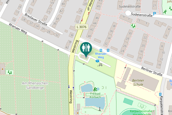 Map showing location of Westring 11a Toilet