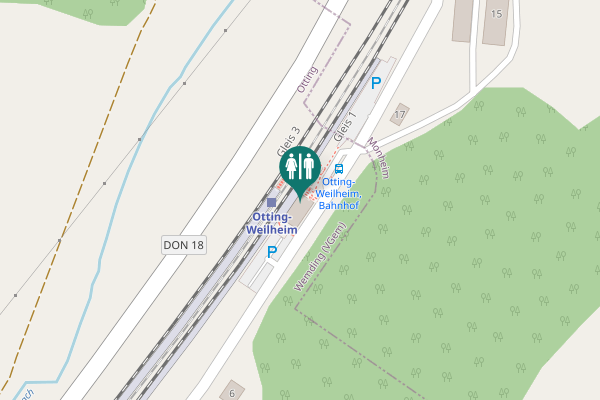 Map showing location of Otting-Weilheim Toilet