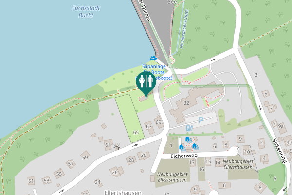 Map showing location of Birkenring 69 Toilet