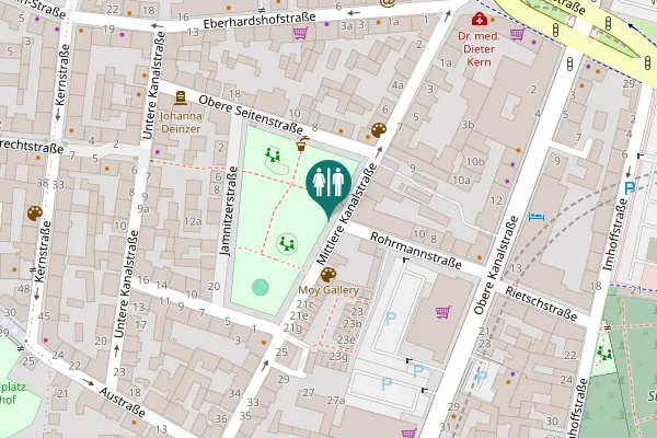 Map showing location of Mittlere Kanalstraße 17 Toilet