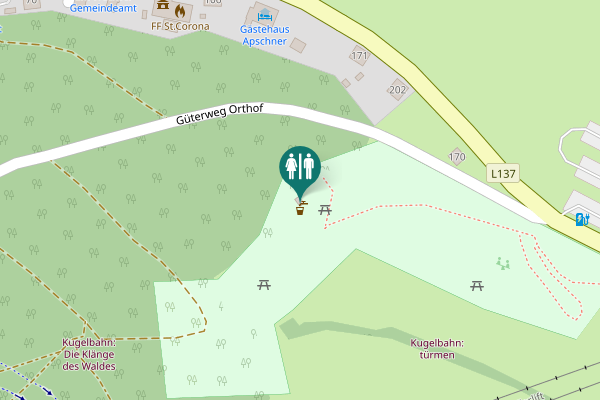 Map showing location of Güterweg Orthof Toilet