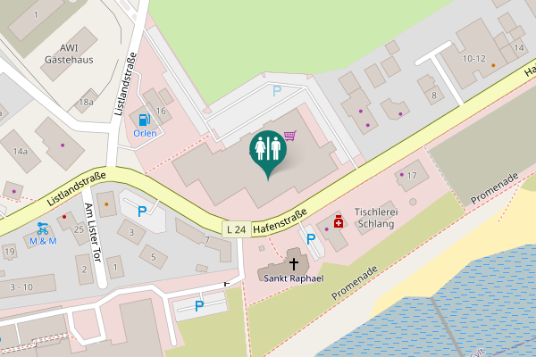 Map showing location of Hafenstraße 2a Toilet