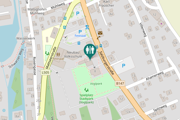 Map showing location of Salzburgerstraße 6 Toilet