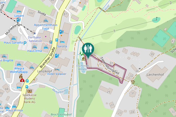 Map showing location of Tiererlebnispfad Toilet