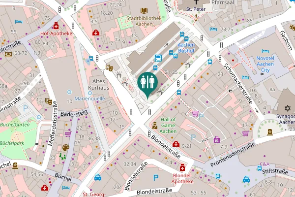 Map showing location of Peterstraße 17 Toilet