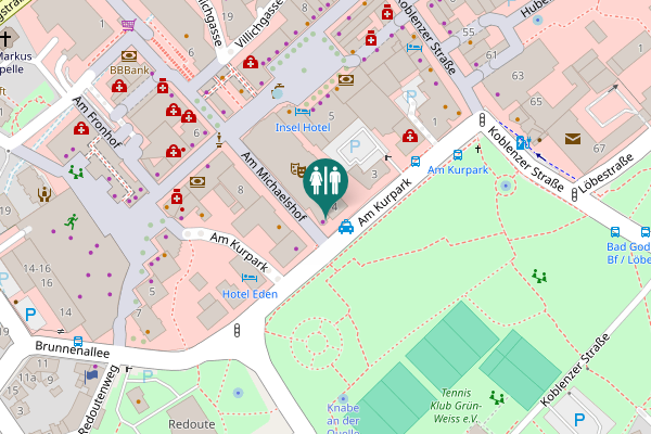 Map showing location of Am Michaelshof 9 Toilet