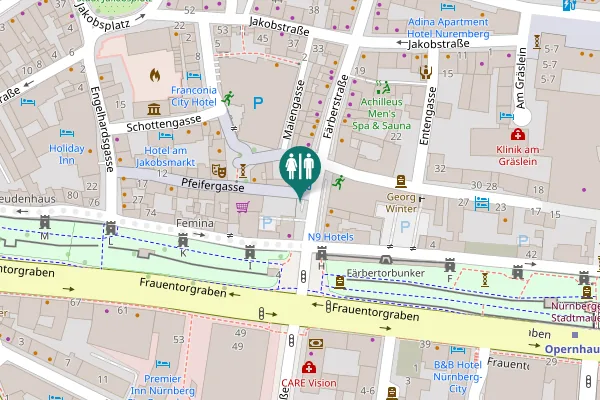 Map showing location of Pfeifergasse 2a Toilet