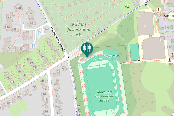 Map showing location of Hacheneyer Straße 88 Toilet