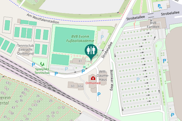 Map showing location of Strobelallee 81 Toilet