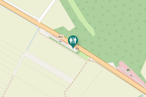 Map showing location of B65 Toilet