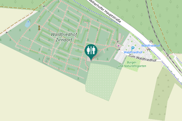 Map showing location of Zum Waldfriedhof Toilet