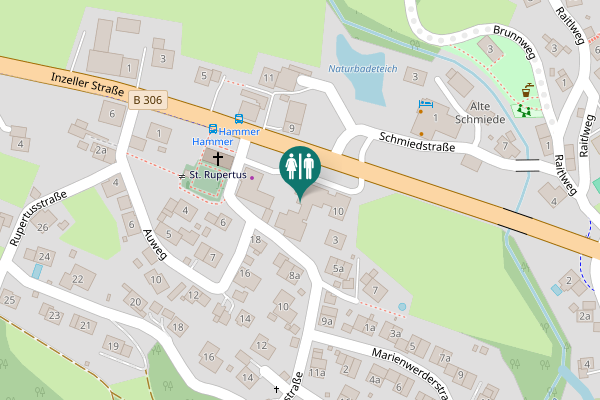Map showing location of Inzeller Straße 10 Toilet