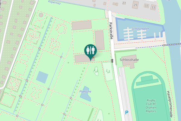 Map showing location of Parkstraße Toilet