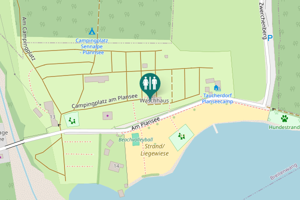 Map showing location of Am Plansee 13 Toilet