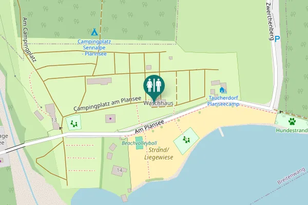 Map showing location of Am Plansee 13 Toilet