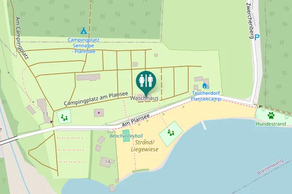 Map showing location of Am Plansee 13 Toilet
