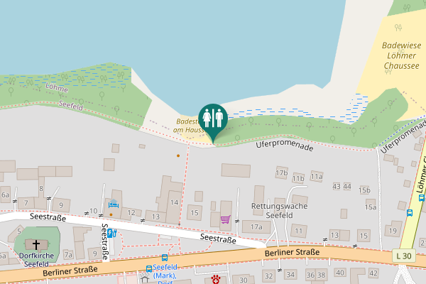 Map showing location of Uferpromenade Toilet