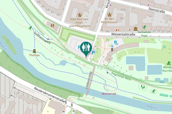 Map showing location of Lederersteg Toilet