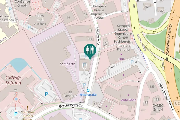 Map showing location of Lambertz Kunden WC