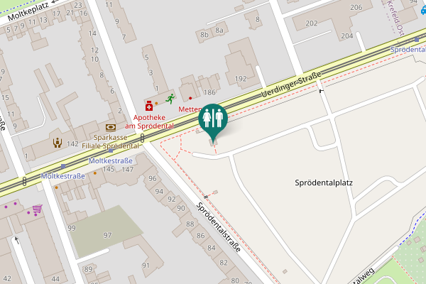 Map showing location of Uerdinger Straße 186 Toilet