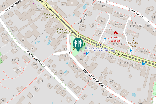 Map showing location of Dornbacher Straße 76 Toilet