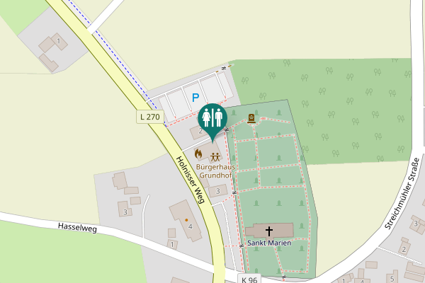 Map showing location of Holnisser Weg 2a Toilet