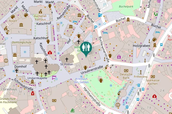 Map showing location of Ursulinerstraße 7-9 Toilet