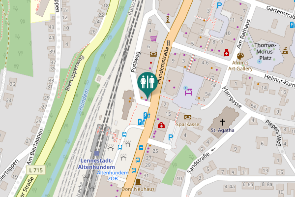 Map showing location of Hundemstraße 14 Toilet