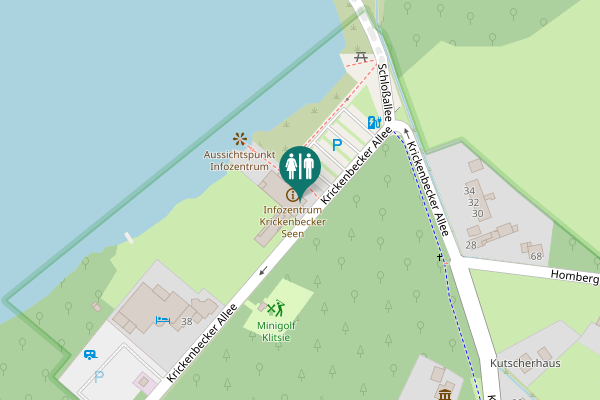 Map showing location of Krickenbecker Allee 36 Toilet