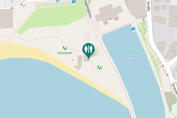 Map showing location of Hakendamm 2 Toilet