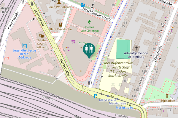 Map showing location of Schreiberhauer Straße 48 Toilet