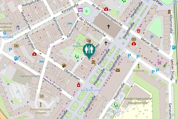 Map showing location of Kunsthandwerkerpassagen Toilet