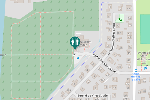 Map showing location of Pastor-Frerichs-Straße 30 Toilet