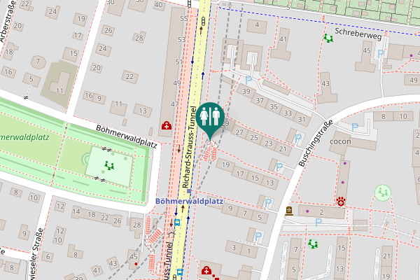 Map showing location of Buschingstraße 29 Toilet