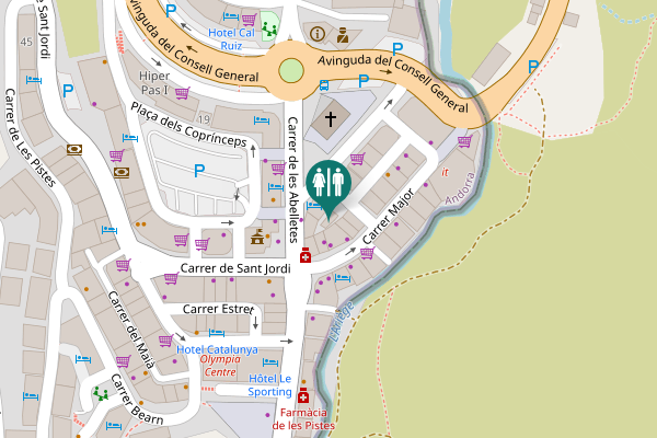 Map showing location of Carrer Para Urgell Toilet
