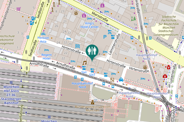 Map showing location of Toilette im Sure Hotel