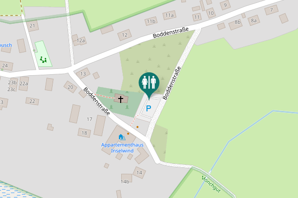 Map showing location of Boddenstraße Toilet