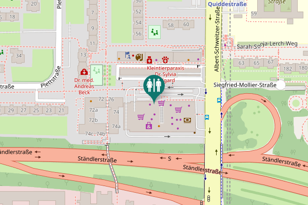 Map showing location of Albert-Schweitzer-Straße 78 Toilet