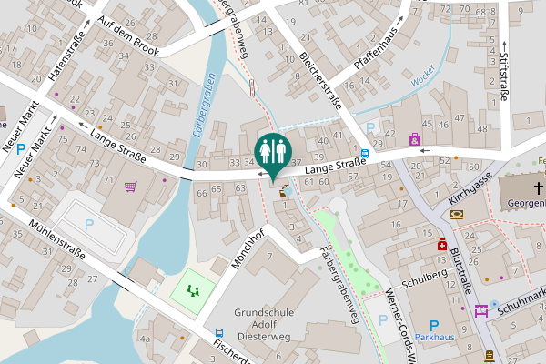 Map showing location of Lange Straße 62 Toilet
