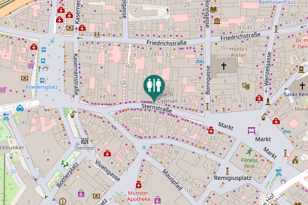 Map showing location of Sanifair-WC