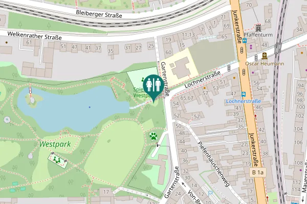 Map showing location of Gartenstraße Toilet