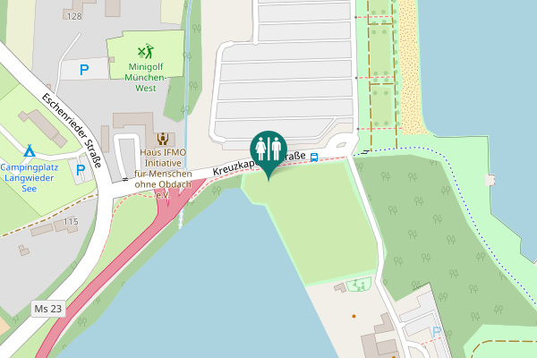 Map showing location of Kreuzkapellenstraße Toilet