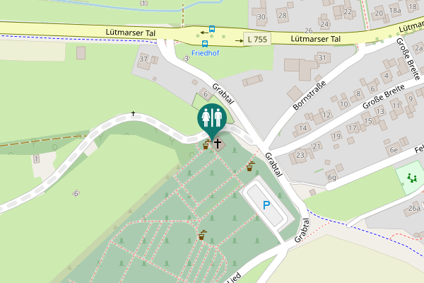 Map showing location of Grabtal 1 Toilet